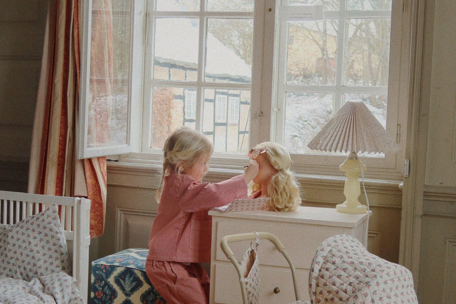 Konges Sløjd A/S Geweven Broeken milk rouge stripe