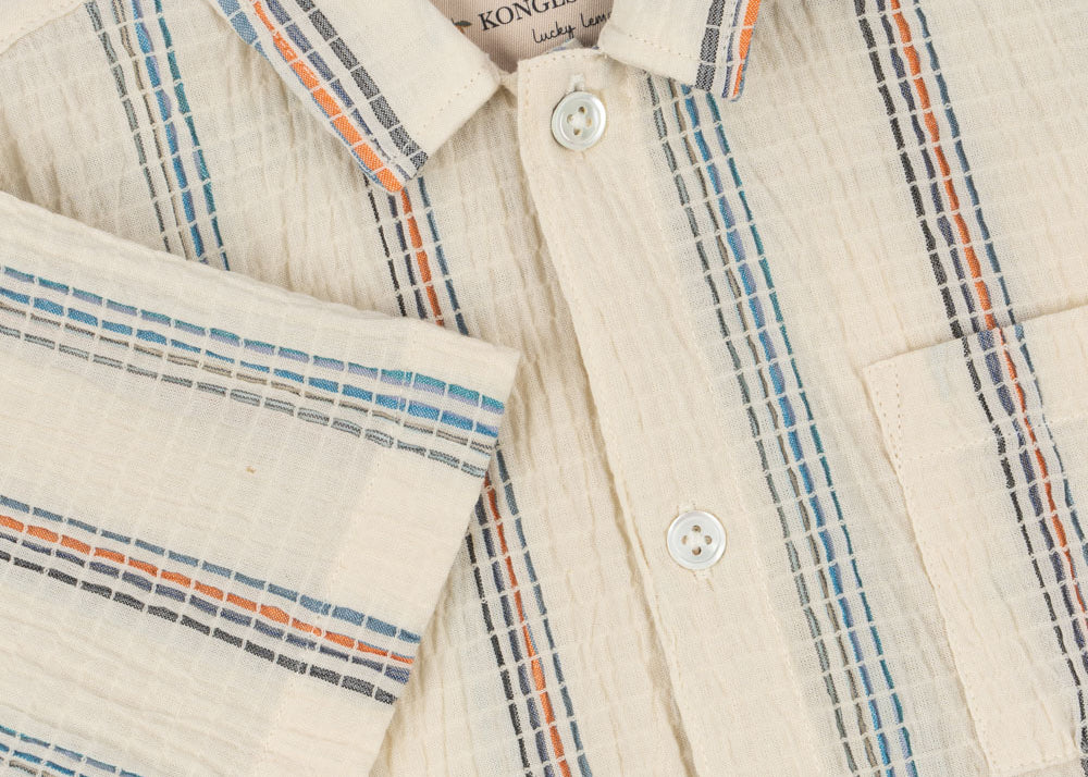 Konges Sløjd A/S Geweven Shirts Met Korte Mouwen antique white