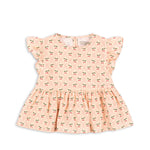 Konges Sløjd A/S Geweven Shirts Met Korte Mouwen cherry pink motif