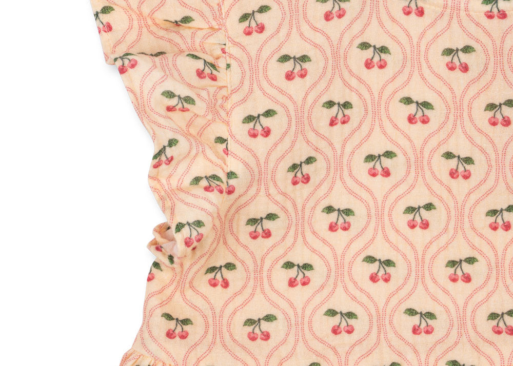 Konges Sløjd A/S Geweven Shirts Met Korte Mouwen cherry pink motif