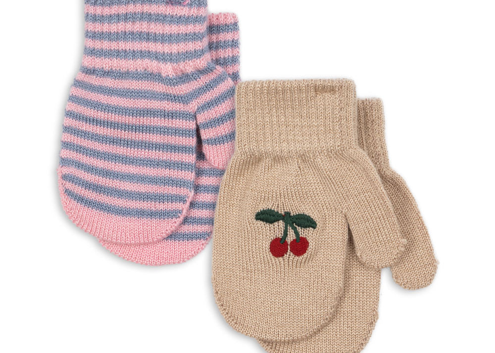 Konges Sløjd A/S Wanten cherry/stripe