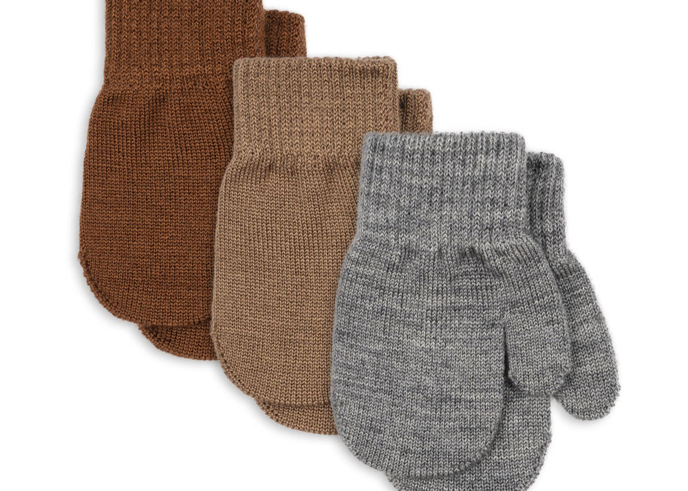 Konges Sløjd A/S Wanten grey melange/beige/brown
