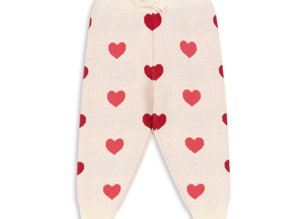 Konges Sløjd A/S Gebreide Broeken coeur coloré duo pink