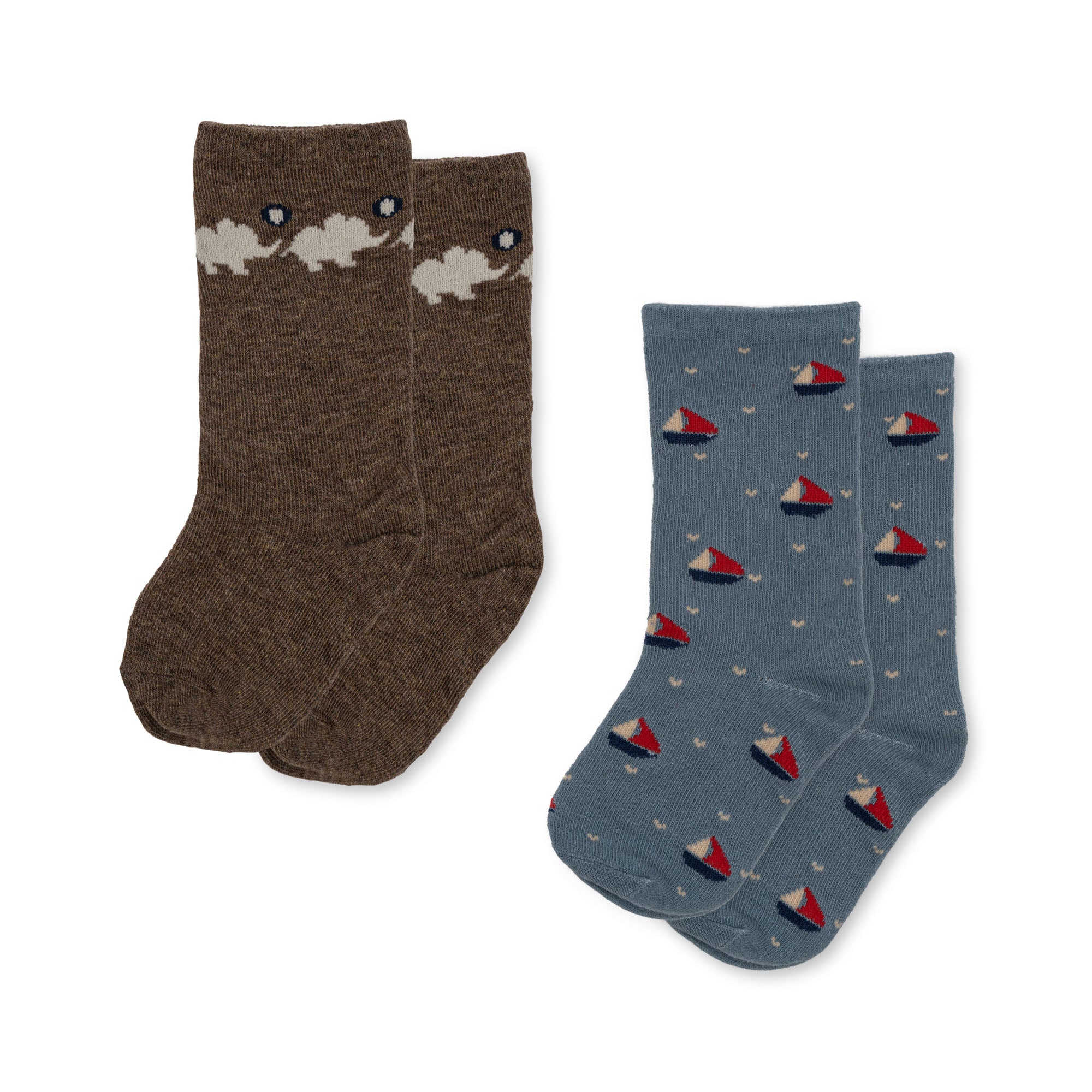 Konges Sløjd A/S Set van 2 paar Lapis-sokken Sokken ELEPHANT/BOAT