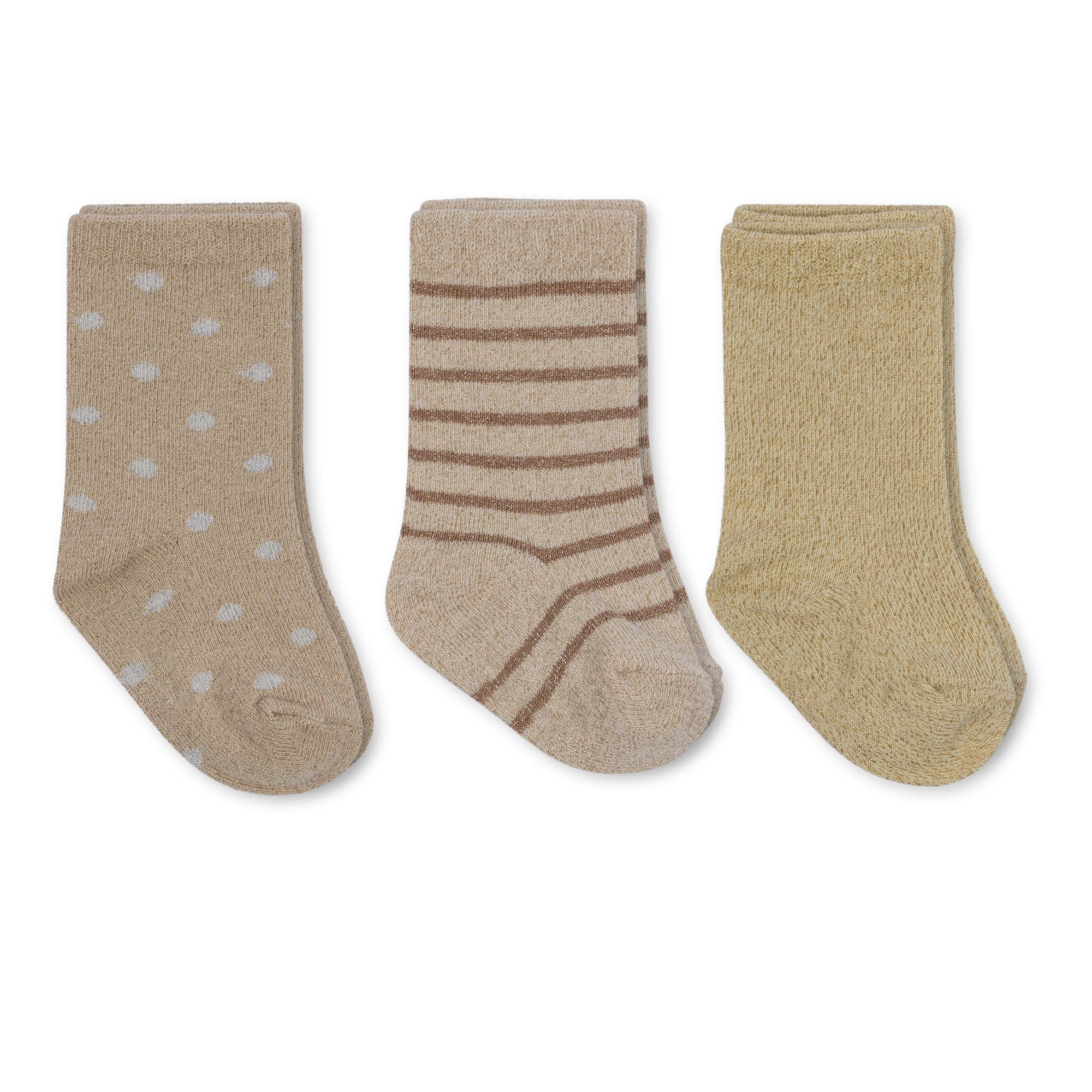 Konges Sløjd A/S Set van 3 paar sokken met lurex Sokken MACAROON/GOLDEN HAZE/DOT