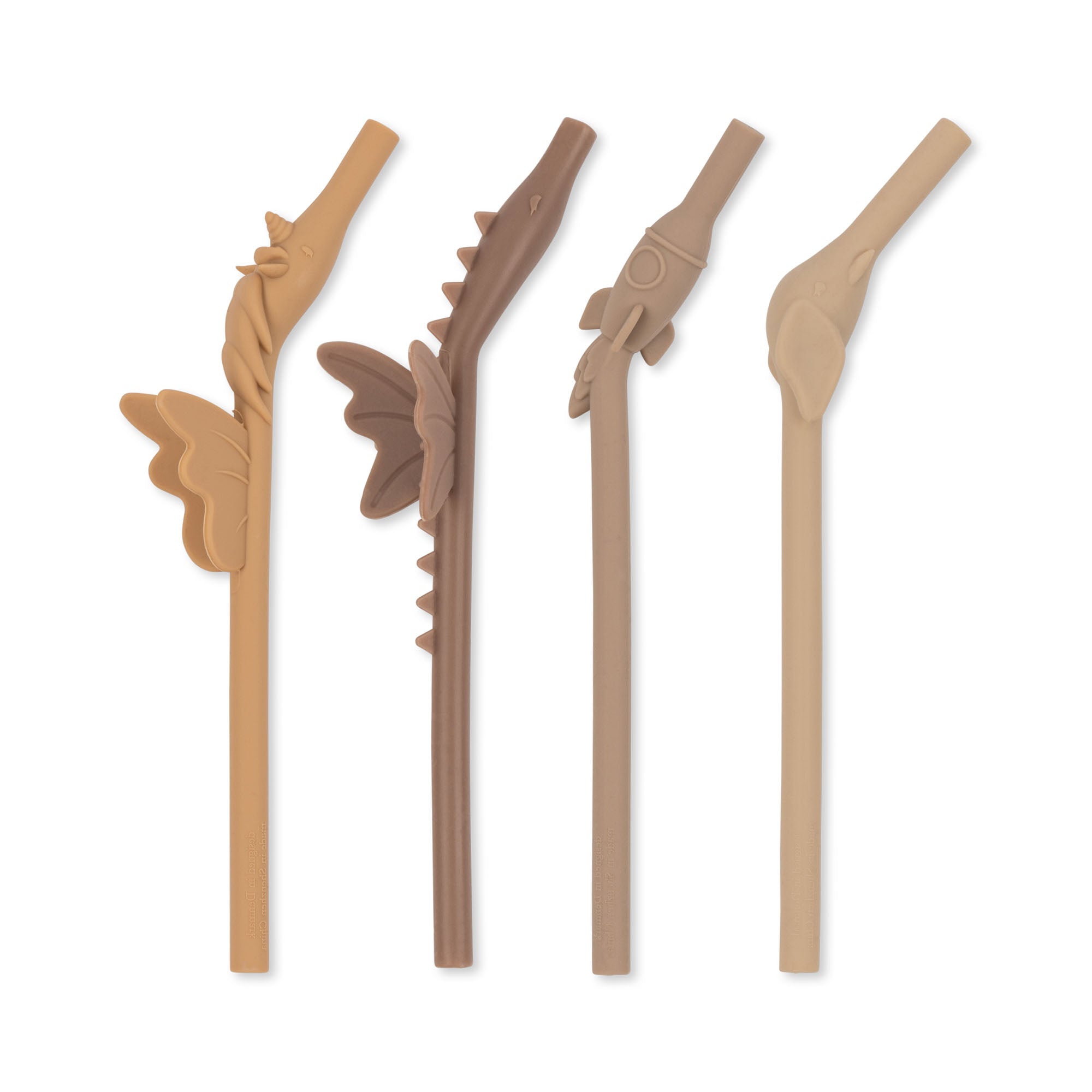 Konges Sløjd A/S 4 Pack Silicone Mix Shaped Straws Rietjes HORTENSIA MIX