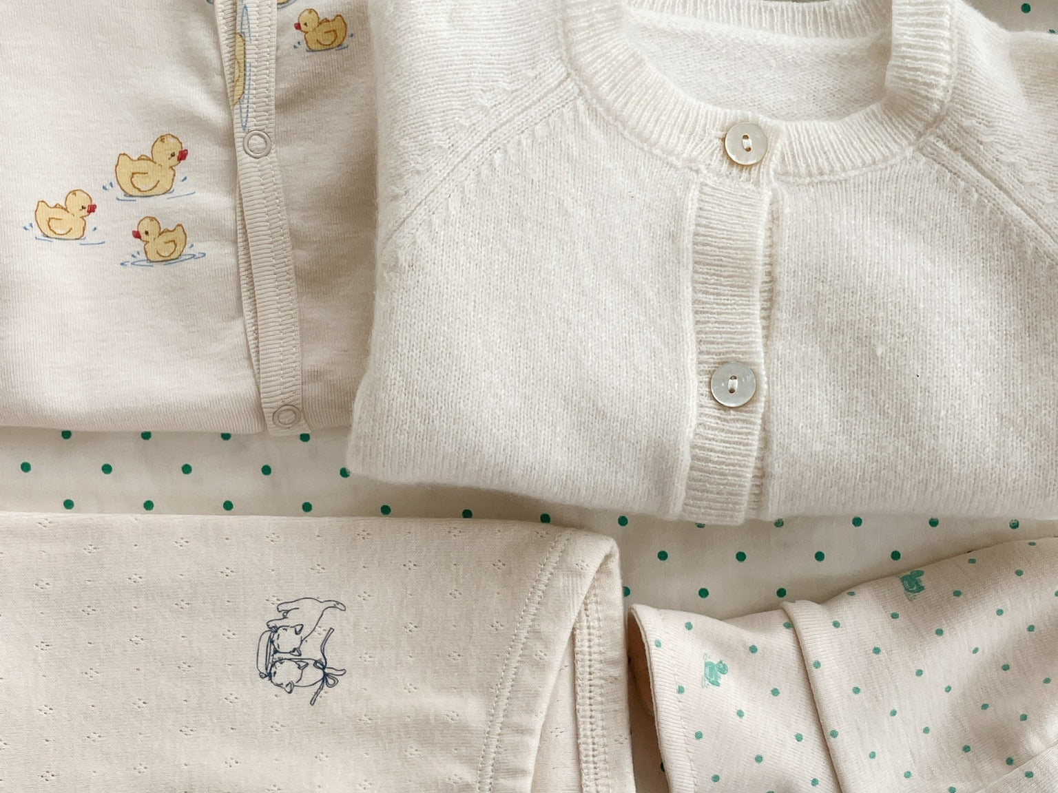 Konges Sløjd A/S JERSEY PANTS buttercream/pearl blue