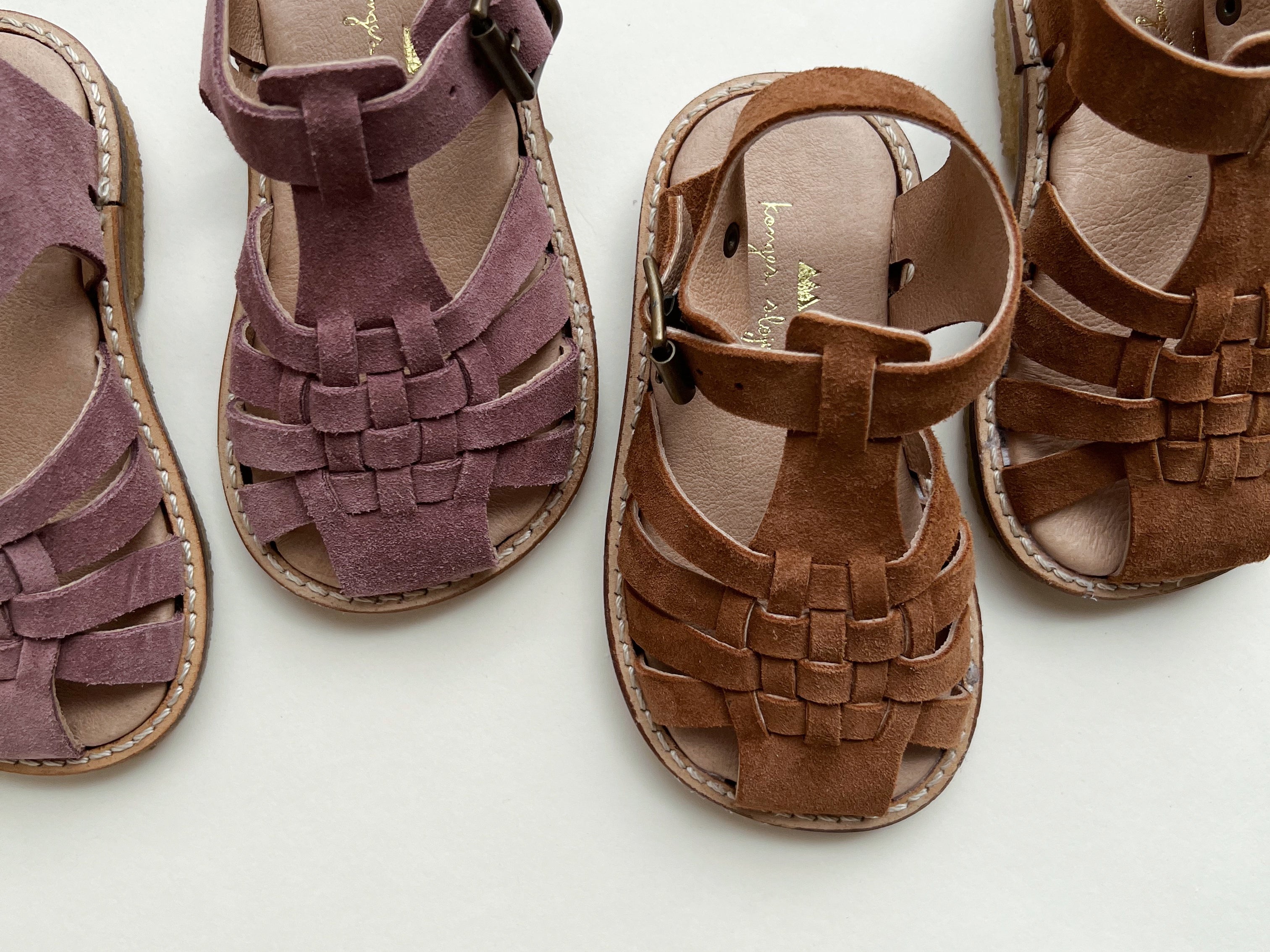 Konges Sløjd A/S Leren Sandalen cognac