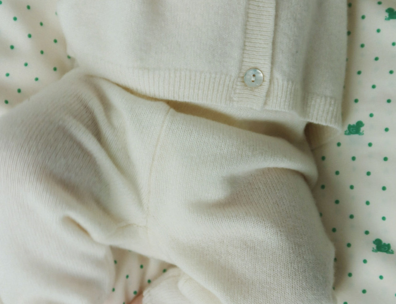 Konges Sløjd A/S KNITTED PANTS antique white