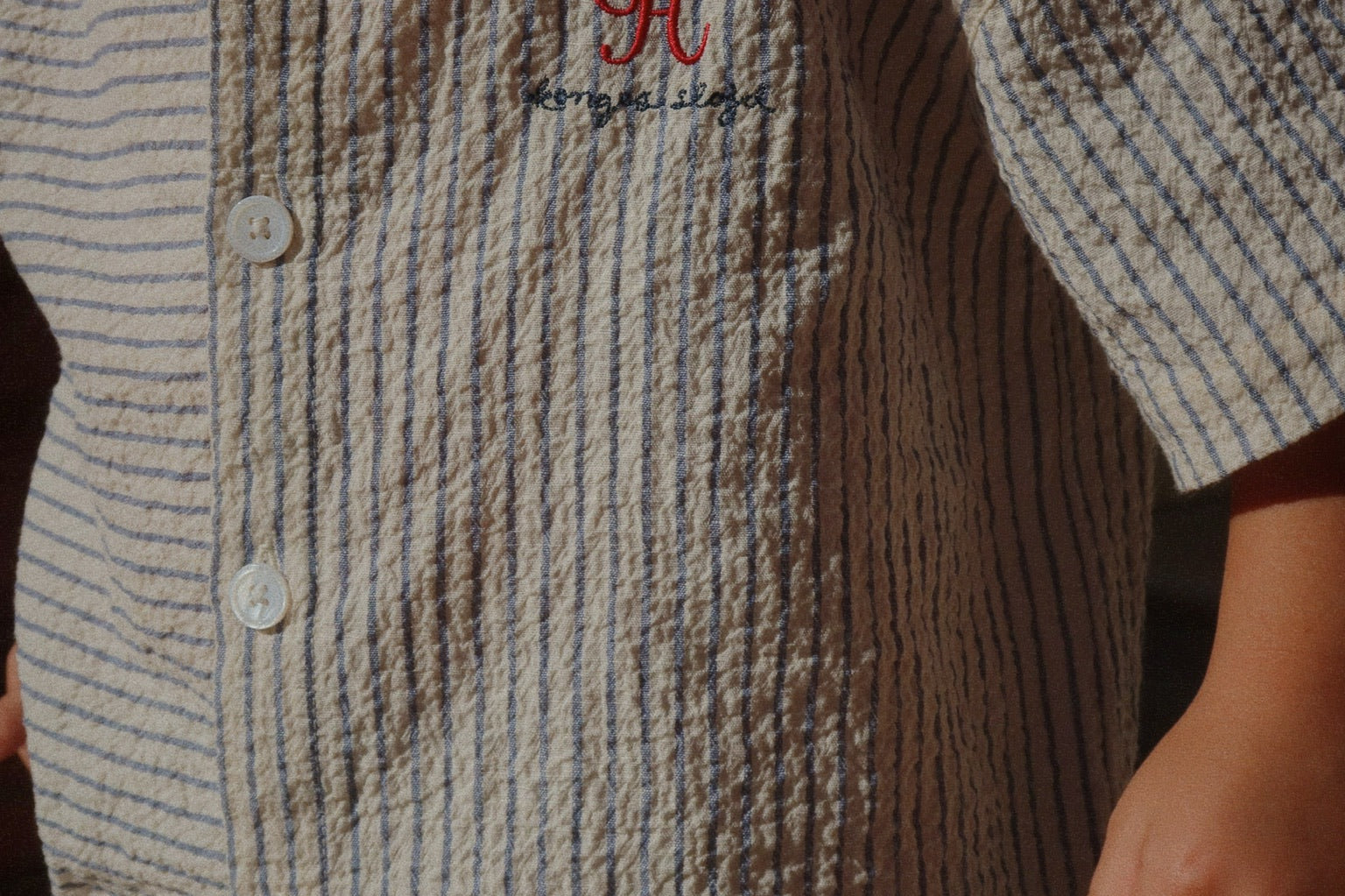 Konges Sløjd A/S Geweven Shirts Met Korte Mouwen stripe bluie