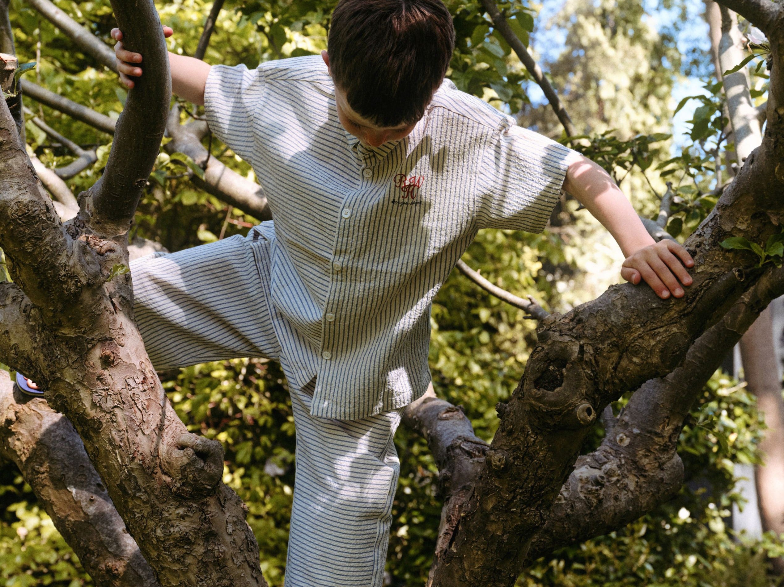Konges Sløjd A/S Geweven Shirts Met Korte Mouwen stripe bluie