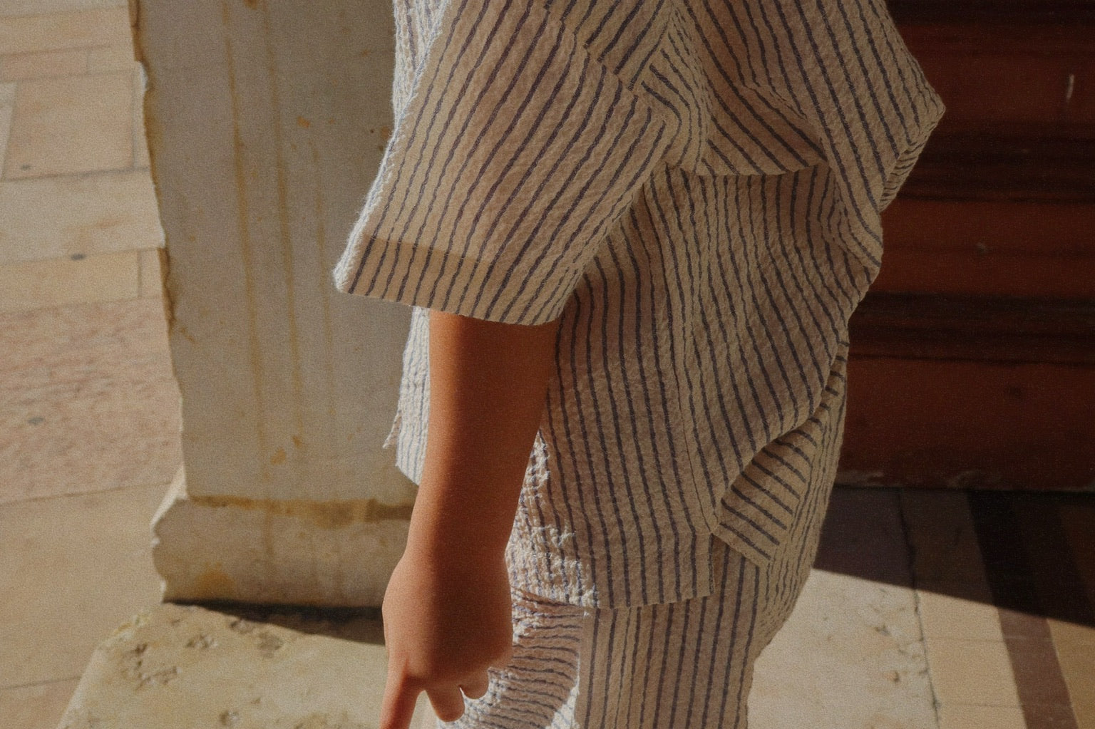 Konges Sløjd A/S Geweven Shirts Met Korte Mouwen stripe bluie
