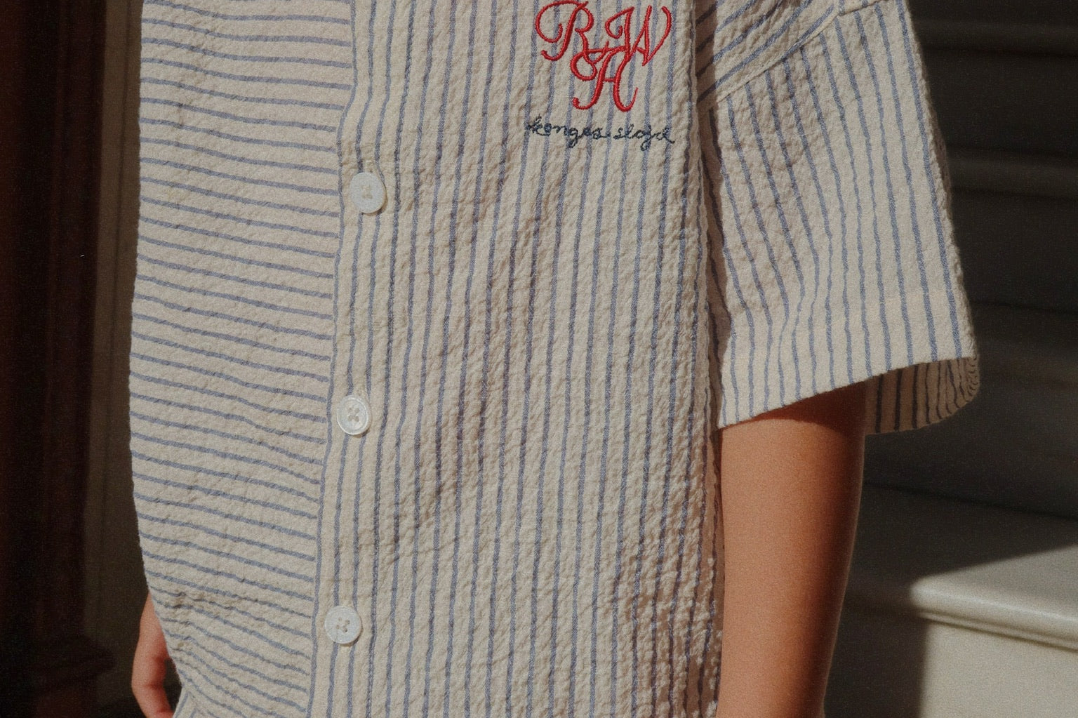 Konges Sløjd A/S Geweven Shirts Met Korte Mouwen stripe bluie