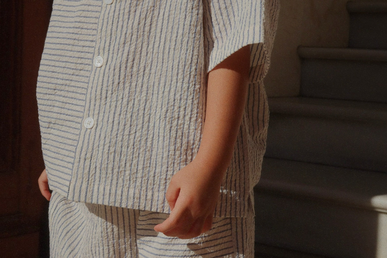 Konges Sløjd A/S Geweven Shirts Met Korte Mouwen stripe bluie