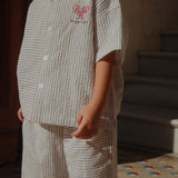Konges Sløjd A/S Geweven Shirts Met Korte Mouwen stripe bluie