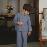 Konges Sløjd A/S WOVEN PANTS blue stripe