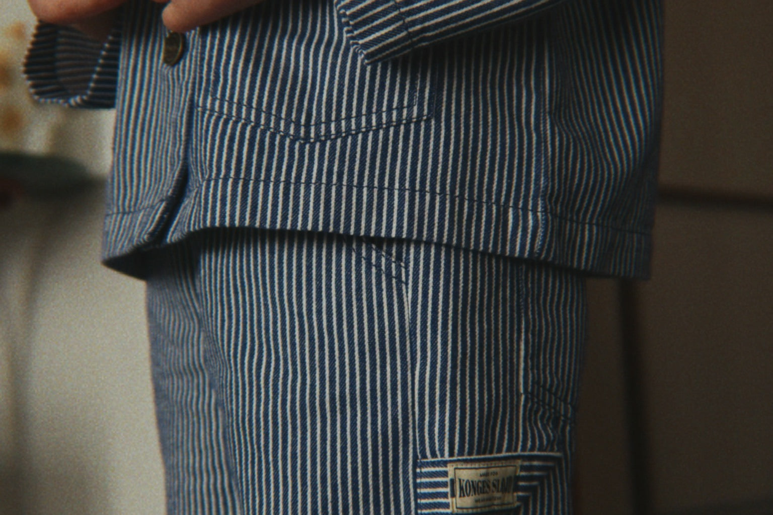 Konges Sløjd A/S WOVEN PANTS blue stripe