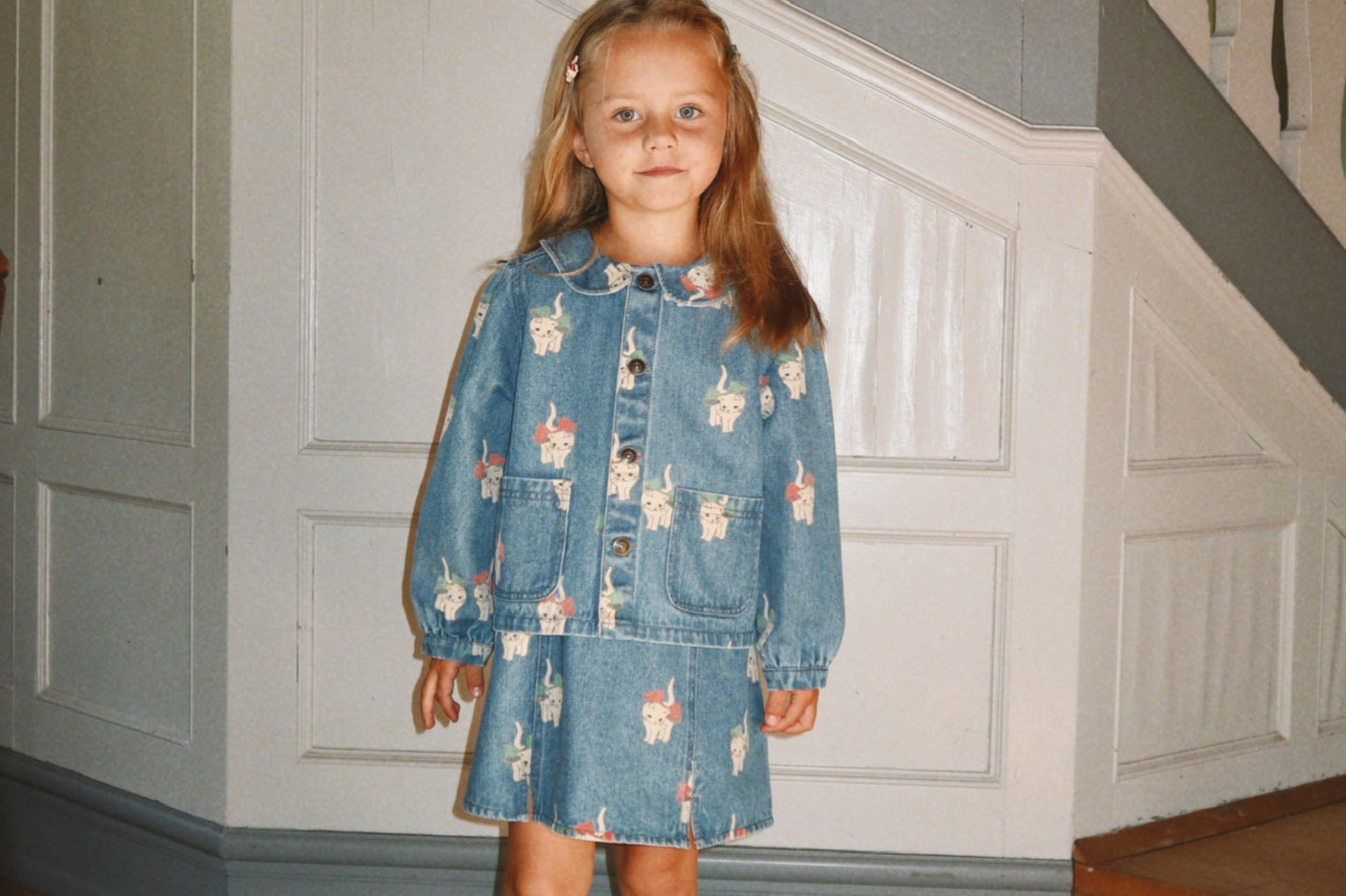 Konges Sløjd A/S Geweven Jacks En Vesten bow kitty denim