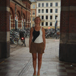 Konges Sløjd A/S WOVEN SHORTS & BLOOMERS pale olive green/ermine