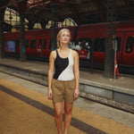 Konges Sløjd A/S WOVEN SHORTS & BLOOMERS pale olive green/ermine