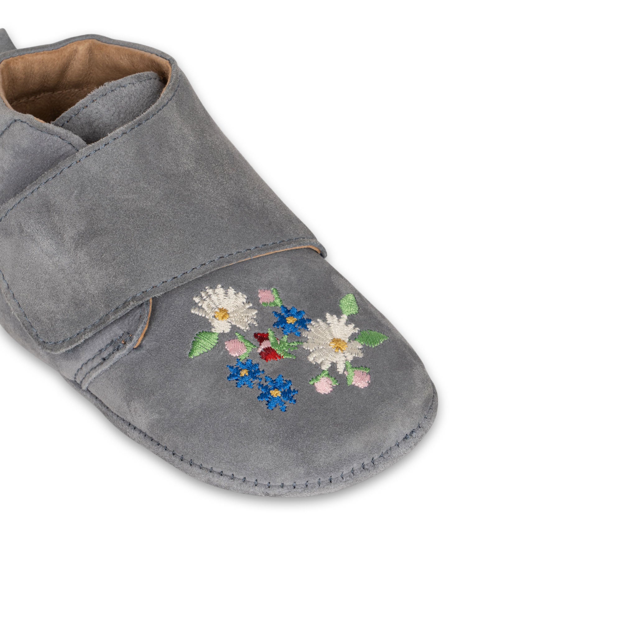 Konges Sløjd A/S Mamour Embroidered Suede Footies Pantoffels TRADEWINDS