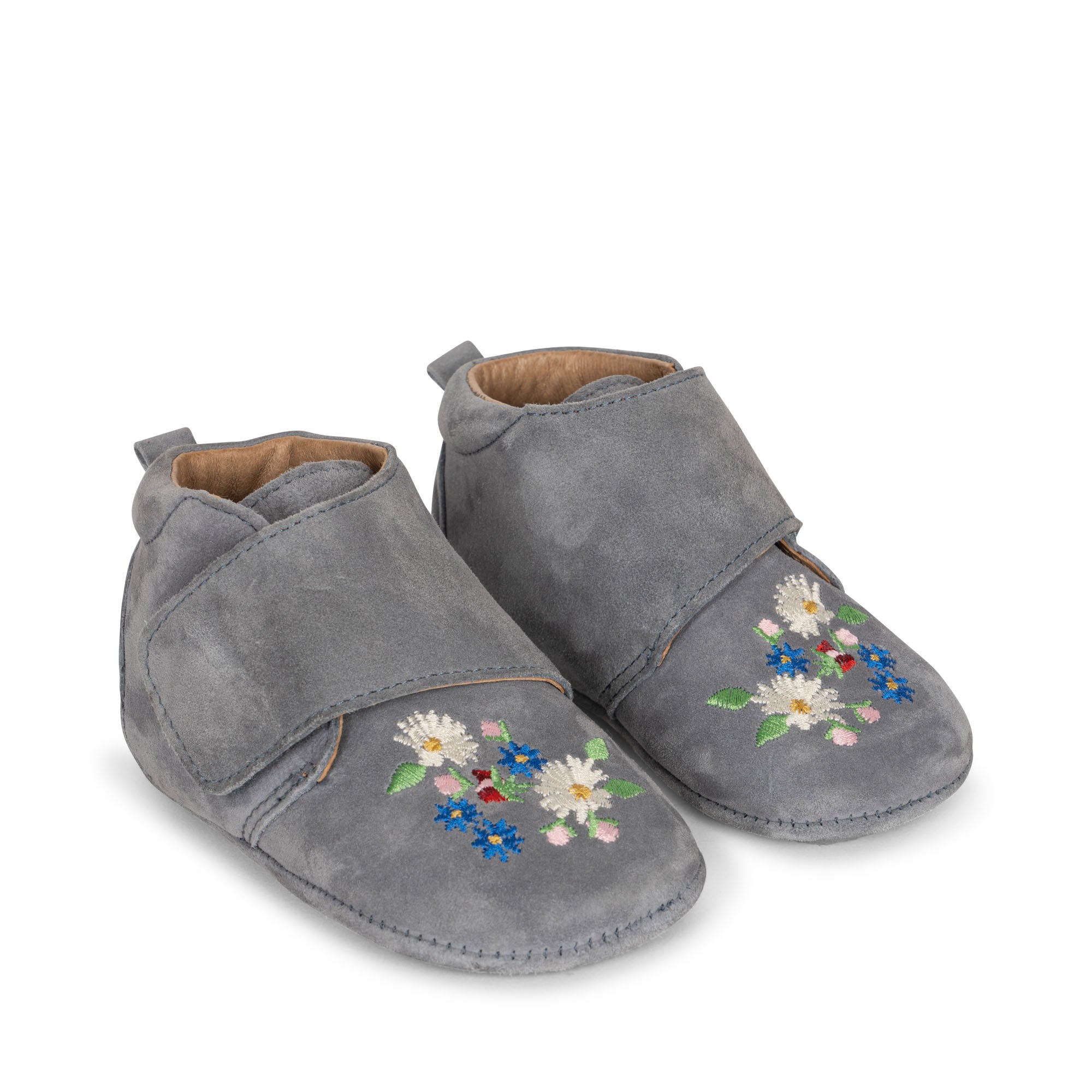 Konges Sløjd A/S Mamour Embroidered Suede Footies Pantoffels TRADEWINDS