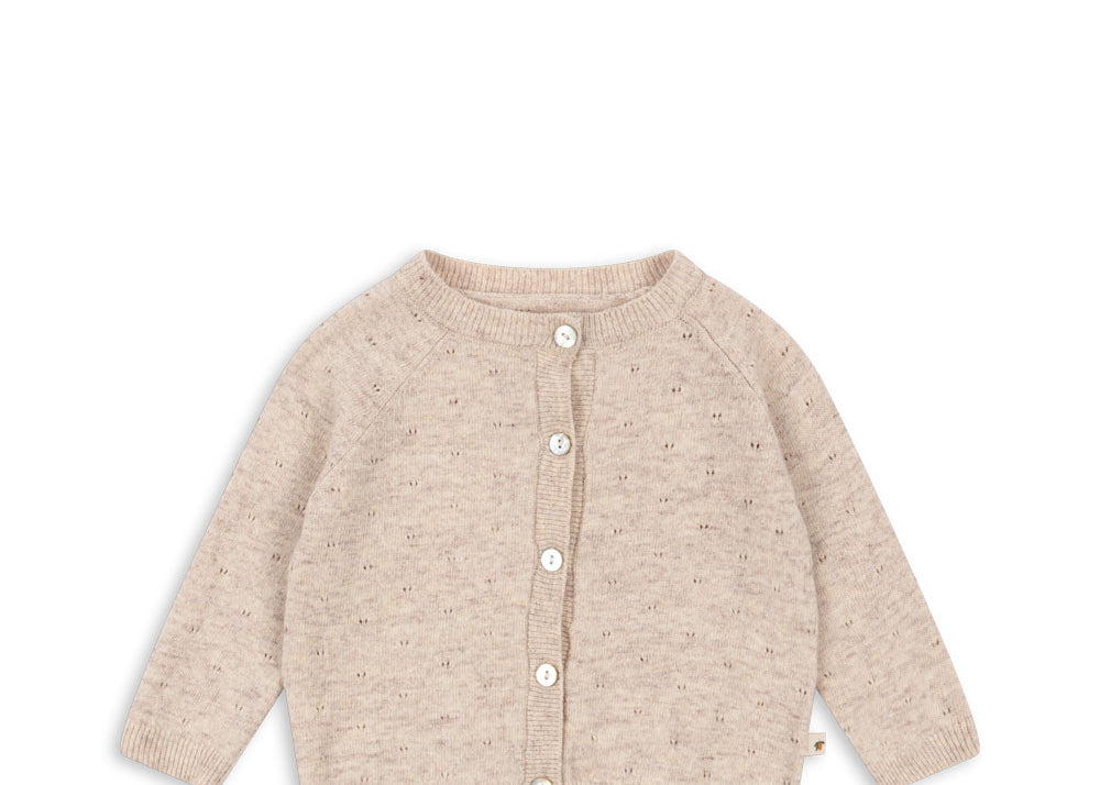 Konges Sløjd A/S Gebreide Cardigans off white melange pointelle