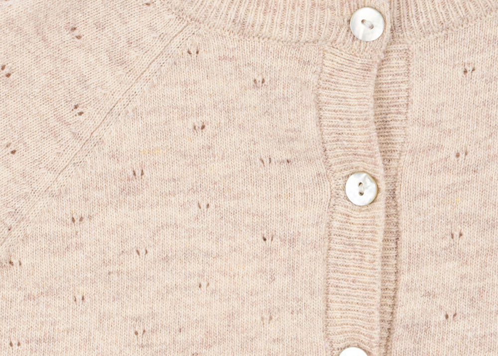 Konges Sløjd A/S Gebreide Cardigans off white melange pointelle