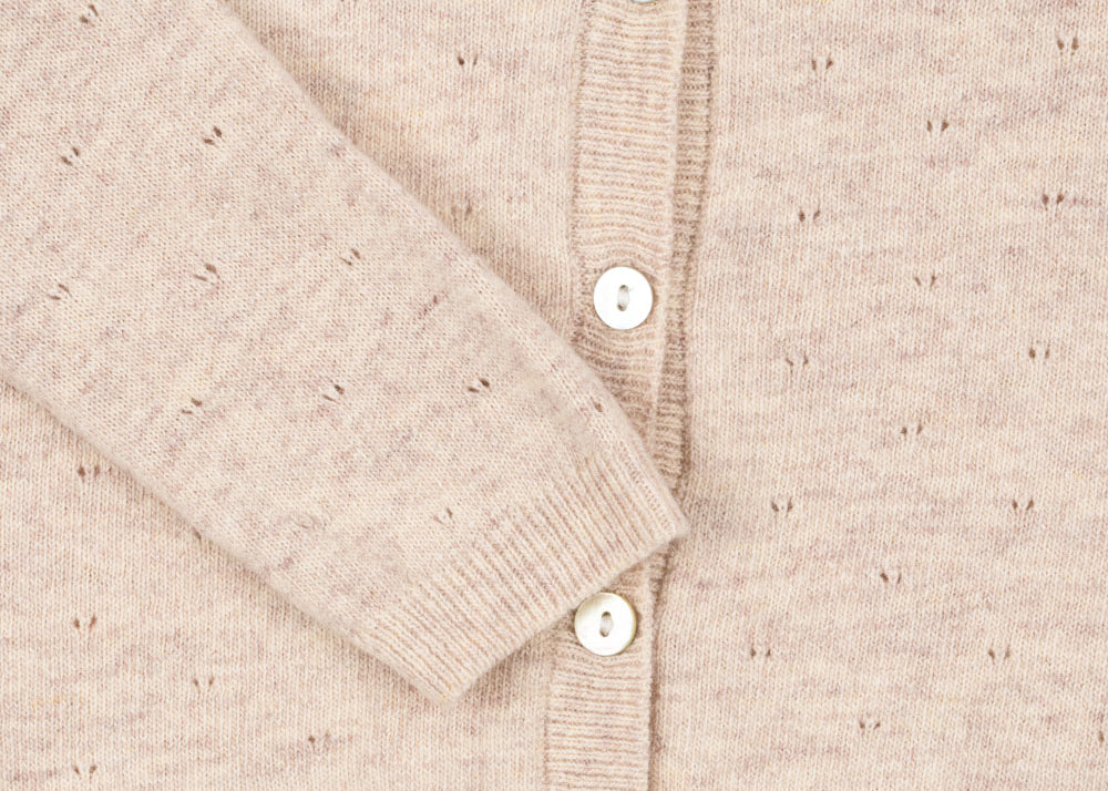 Konges Sløjd A/S Gebreide Cardigans off white melange pointelle