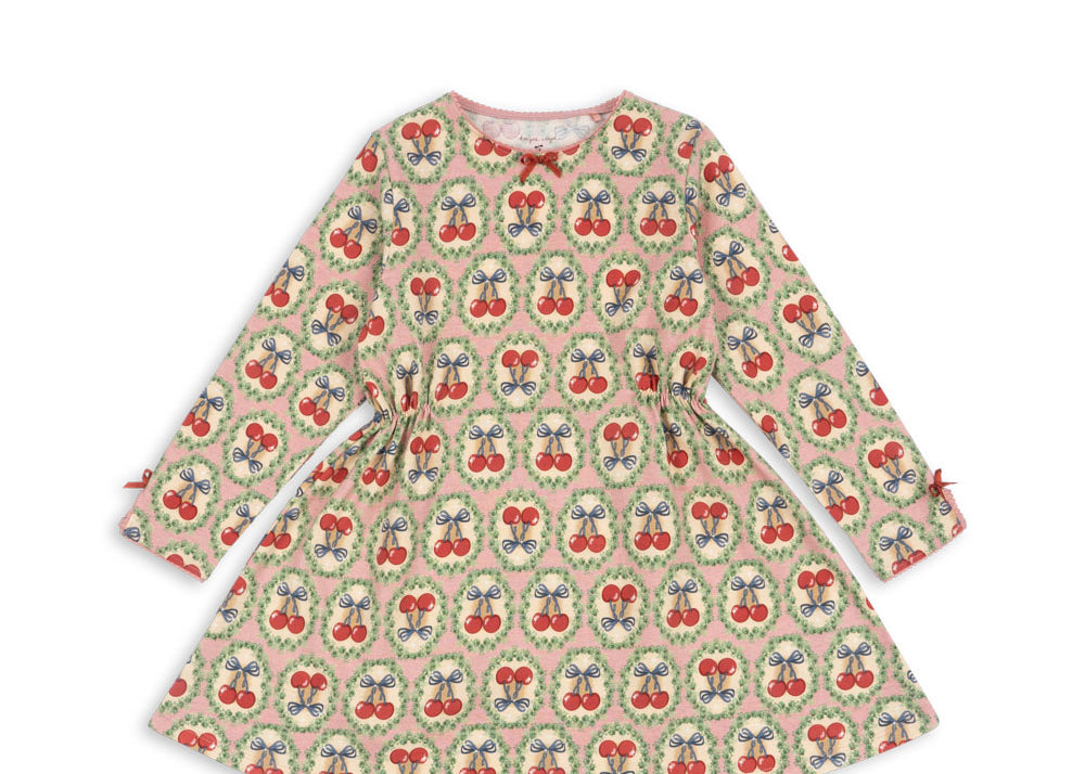 Konges Sløjd A/S Jersey Jurken cherry bow