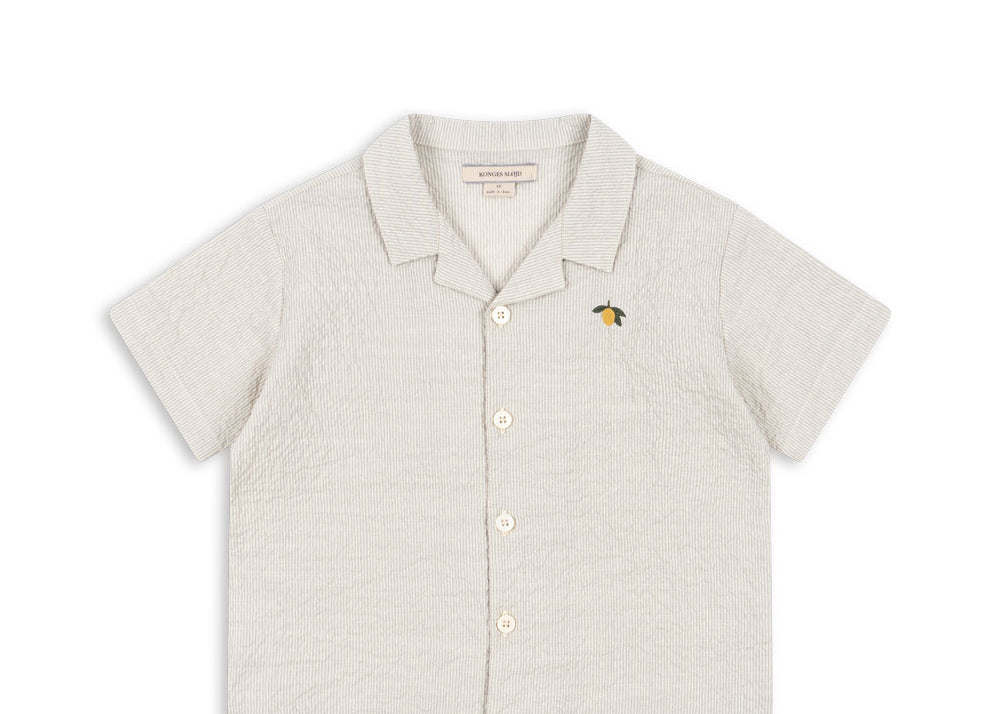 Konges Sløjd A/S Geweven Shirts Met Korte Mouwen quarry stripe