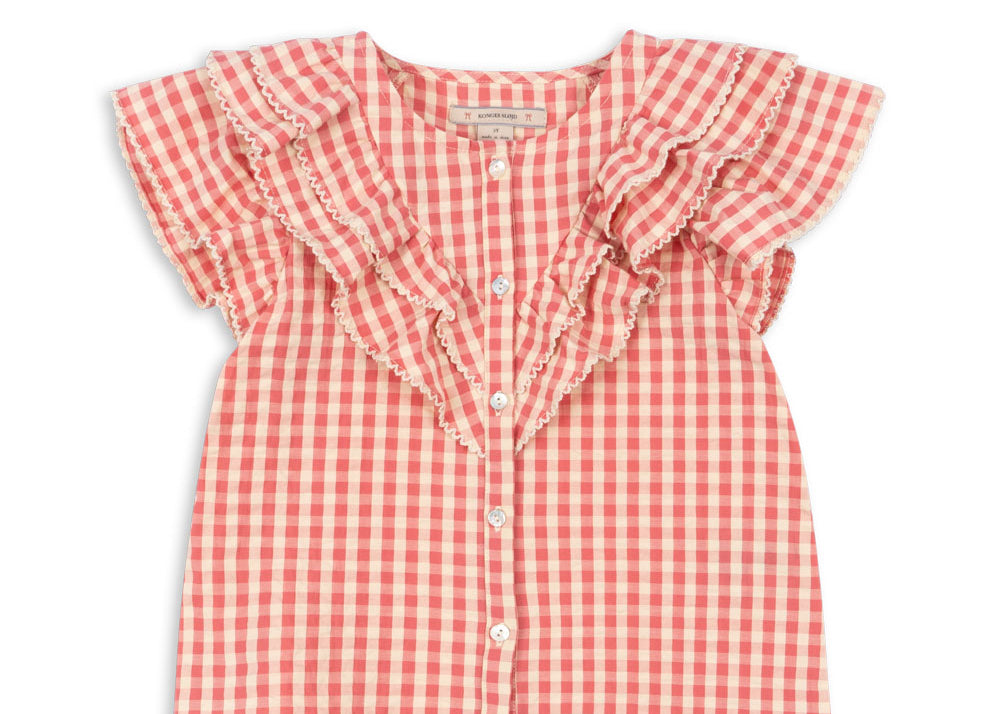 Konges Sløjd A/S Geweven Shirts Met Korte Mouwen flamingo plume check