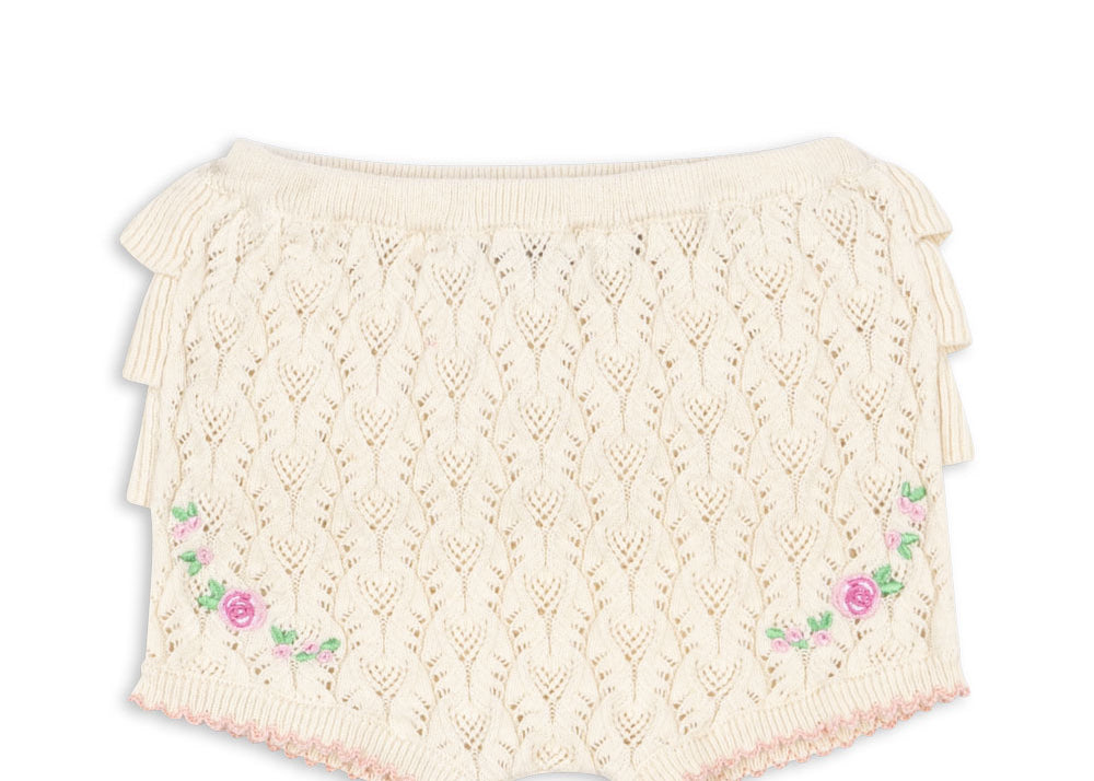 Konges Sløjd A/S Gebreide Shorts En Pofbroeken cream off white