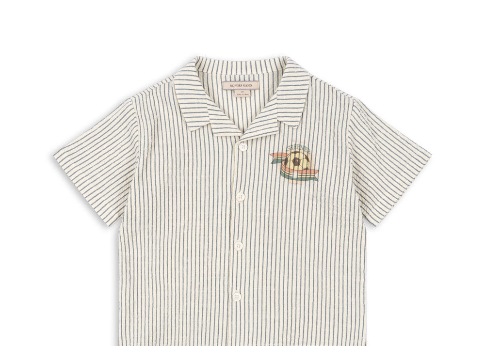 Konges Sløjd A/S Geweven Shirts Met Korte Mouwen stripe bluie