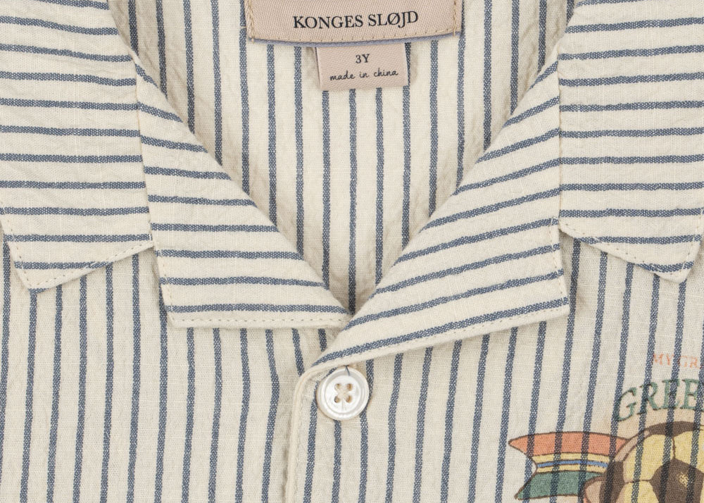 Konges Sløjd A/S Geweven Shirts Met Korte Mouwen stripe bluie