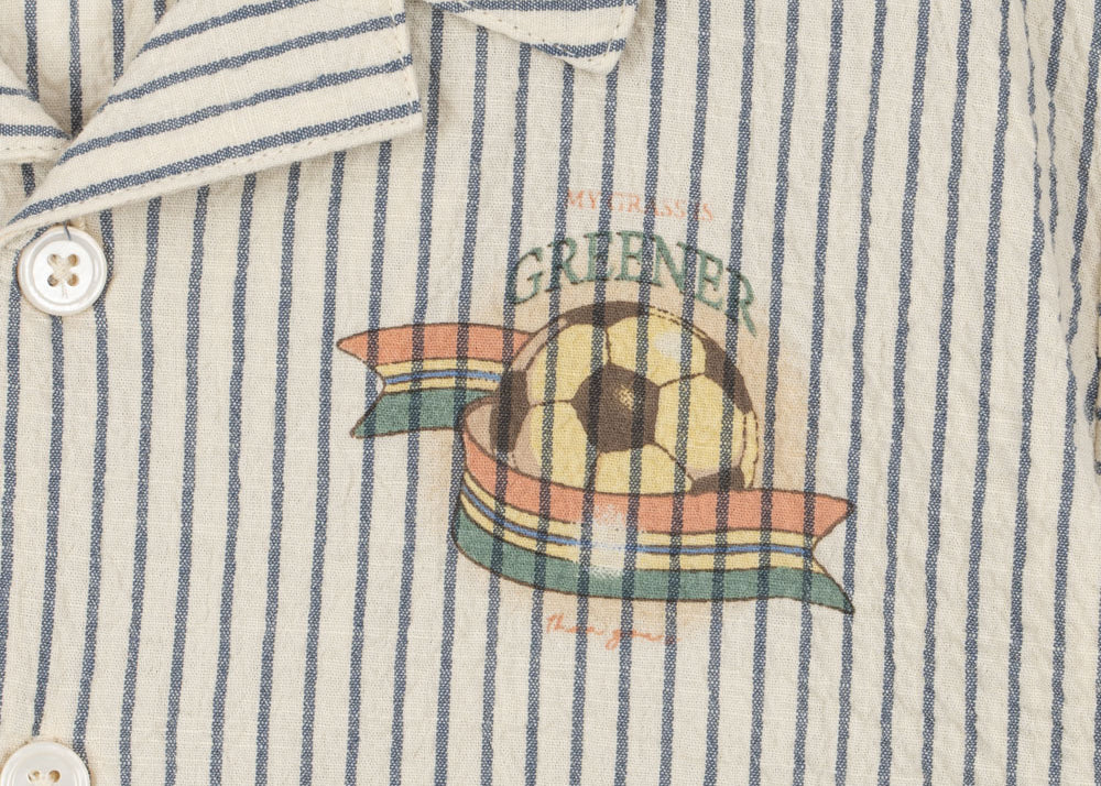 Konges Sløjd A/S Geweven Shirts Met Korte Mouwen stripe bluie
