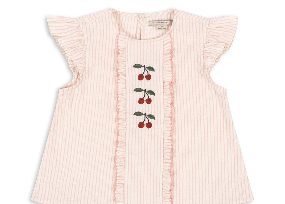 Konges Sløjd A/S Geweven Shirts Met Korte Mouwen peony stripe
