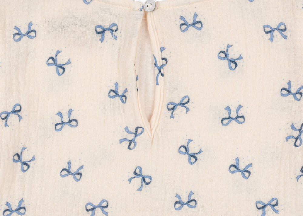 Konges Sløjd A/S Geweven Shirts Met Korte Mouwen bow bleu