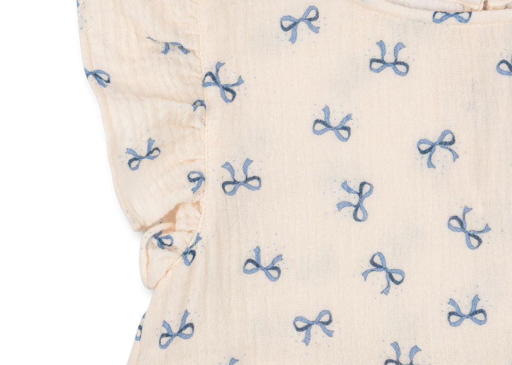 Konges Sløjd A/S Geweven Shirts Met Korte Mouwen bow bleu