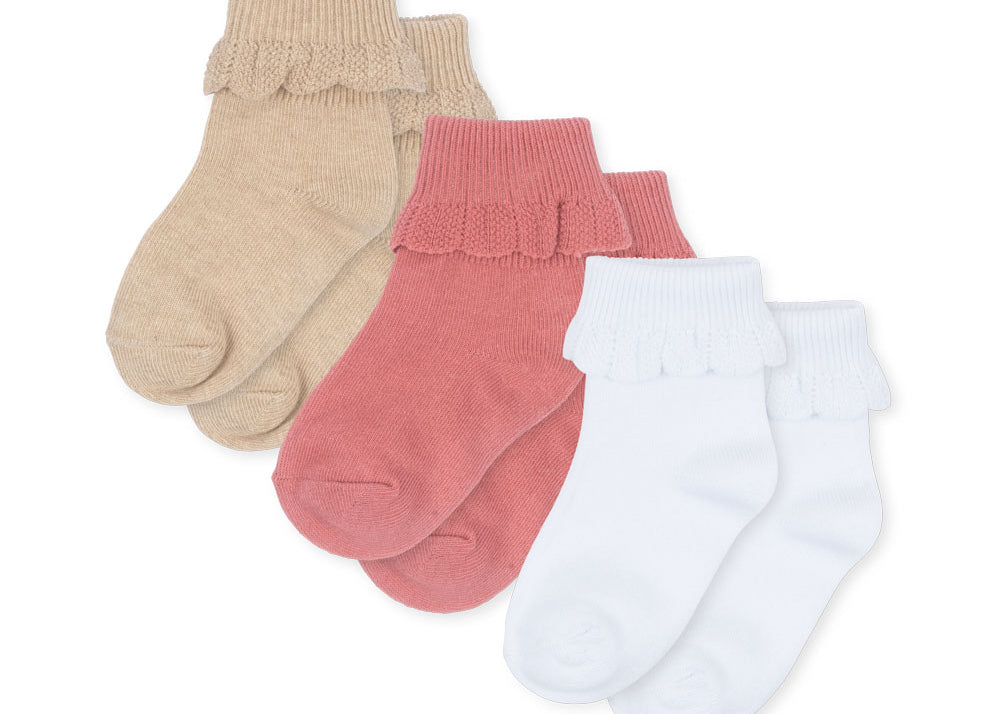 Konges Sløjd A/S Sokken sand/optic white/raspberry