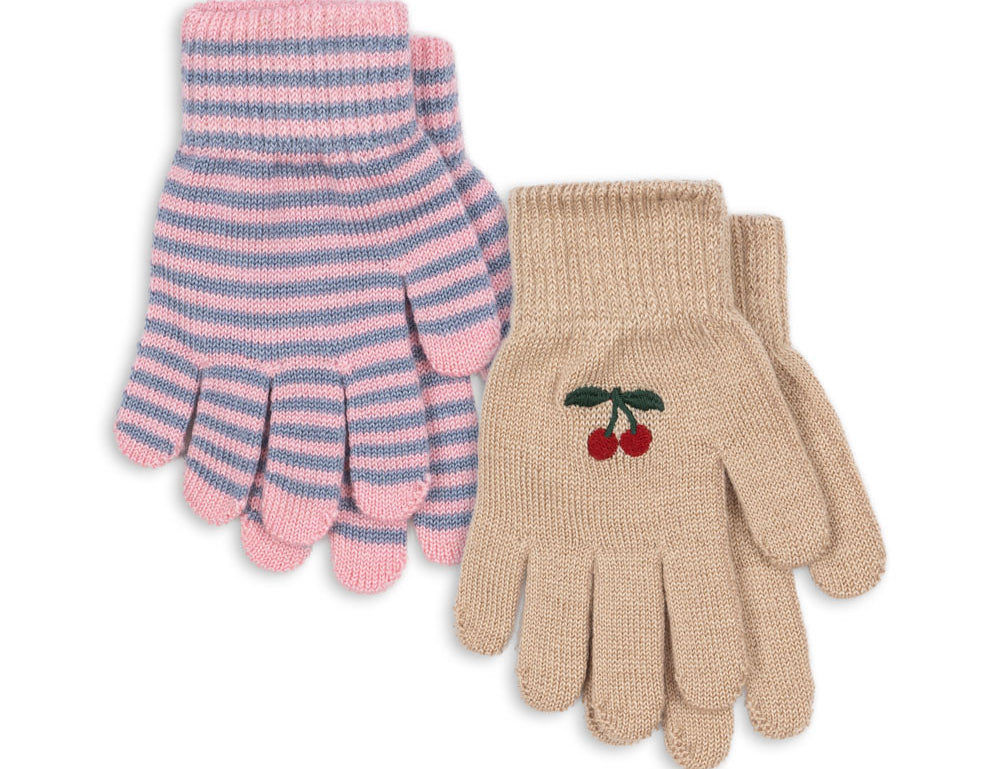 Konges Sløjd A/S GLOVES cherry/stripe