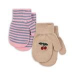 Konges Sløjd A/S Wanten cherry/stripe