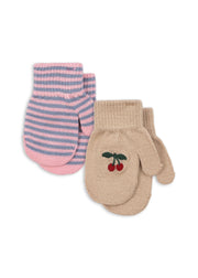 Konges Sløjd A/S Wanten cherry/stripe