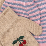 Konges Sløjd A/S Wanten cherry/stripe