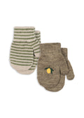 Konges Sløjd A/S MITTENS lemon/stripe