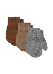 Konges Sløjd A/S Wanten grey melange/beige/brown