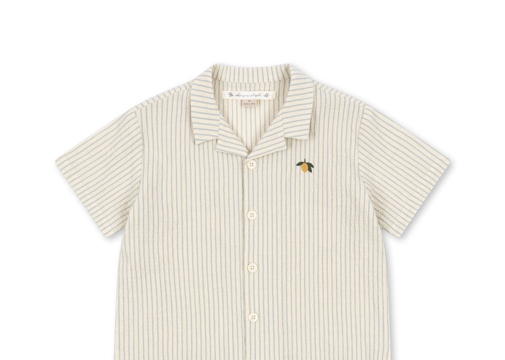 Konges Sløjd A/S Geweven Shirts Met Korte Mouwen cloud stripe