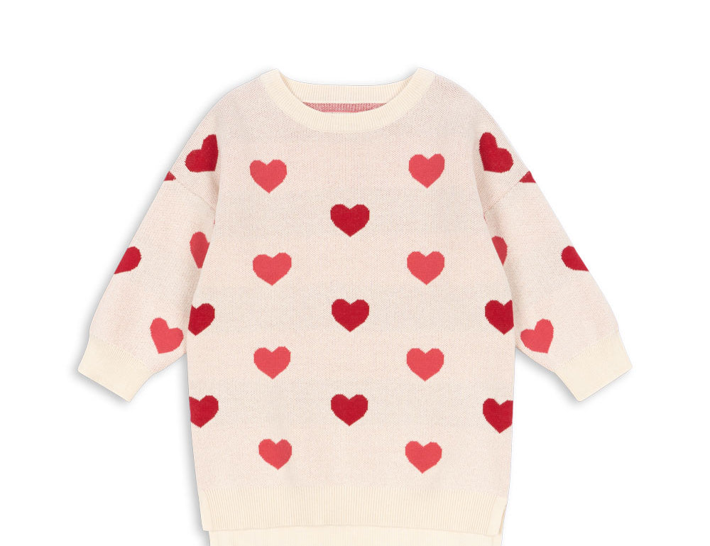 Konges Sløjd A/S KNITTED DRESSES coeur coloré duo pink