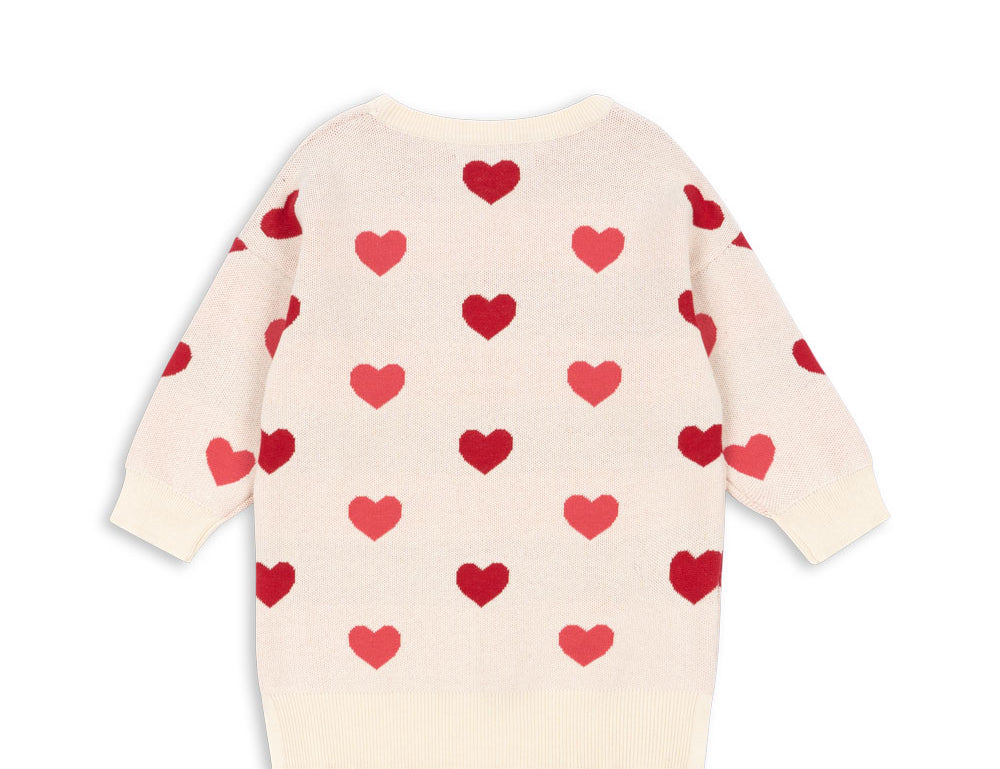 Konges Sløjd A/S KNITTED DRESSES coeur coloré duo pink