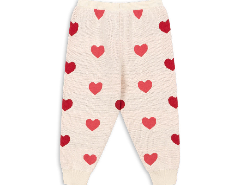 Konges Sløjd A/S KNITTED PANTS coeur coloré duo pink
